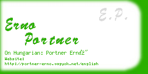 erno portner business card